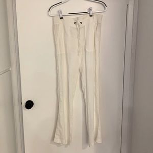 Athleta White Linen Pants size 6